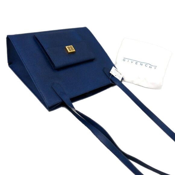 Givenchy [Authentic] NEW Marine Blue Leather 4G Structured Square Shoulder Bag - Picture 13 of 13